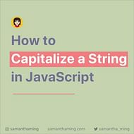 How to Capitalize a String in JavaScipt