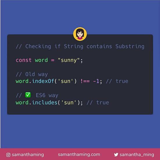 Code snippet on Checking if a string contains substring in JavaScript