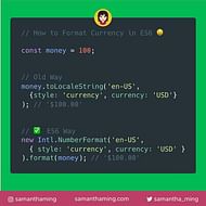 How to Format Currency in ES6