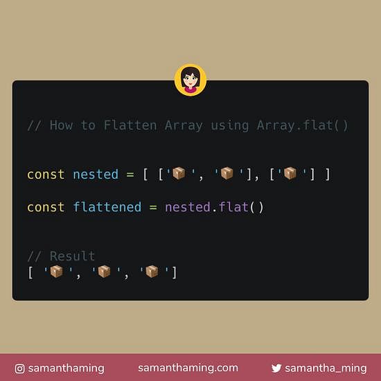 Flatten Array Using Array.flat() In JavaScript | SamanthaMing.com