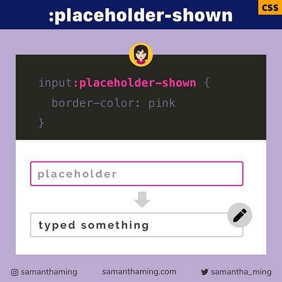 Code snippet on CSS :placeholder-shown